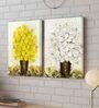 Floral Yellow & White Engineered Wood (Set of 2) Art Prints