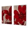 Floral Red Engineered Wood (Set of 2) Art Panels