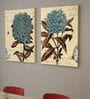 Floral Multicolour Engineered Wood (Set of 2) Art Prints