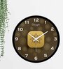 Floral Gold  Plastic Wall Clock