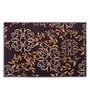 Brown Floral Polyester 4 ft x 6 ft Machine Made Carpet