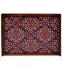 Floral Ornament Brown Teak Wood & MDF Serving Tray Reinvention factory