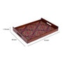 Floral Ornament Brown Teak Wood & MDF Serving Tray Reinvention factory