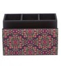 Floral Ornament Multicolor MDF Cutlery and Tissue Holder