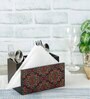 Floral Ornament Multicolor MDF Cutlery and Tissue Holder