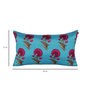Floral Pattern Blue Silk Cushion Cover 20 X 12 Inch