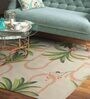 Beige Satin Floral 5 x 7 Feet Hand Tufted Carpet