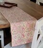 Floral Pattern Pink Cotton 80X14 Table Runner