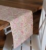 Floral Pattern Pink Cotton 80X14 Table Runner
