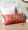 Pink Floral Velvet 8 x 16 Inches Cushion Cover