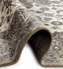 Beige Viscose Floral 4  X 6  Feet Machine Made Carpet