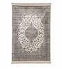 Grey Persian Viscose 5 ft x 7 ft Machine Made Carpet
