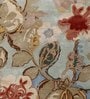 Blue Floral Wool And Viscose 8 ft x 10 ft Hand Tufted Carpet