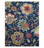 Blue Wool Floral 5 x 8 Feet Hand Tufted Carpet