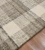 Beige Wool Geometrical 5 ft x 8 ft Hand Tufted Carpet