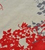 Red Floral Polyester 3 ft x 5 ft Hand Tufted Carpet