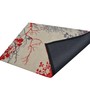 Red Floral Polyester 3 ft x 5 ft Hand Tufted Carpet