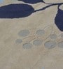 Blue Floral Polyester 5 ft x 7 ft Hand Tufted Carpet