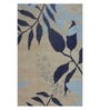Blue Floral Polyester 5 ft x 7 ft Hand Tufted Carpet
