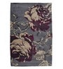 Grey Floral Polyester 5 ft x 7 ft Hand Tufted Carpet