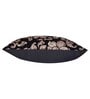 Black Floral Polyester 16 x 16 Inches Cushion Covers (Set of 5)