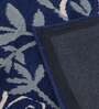 Blue Polyester Floral 4 x 6 Feet Hand Tufted Carpet