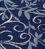 Blue Polyester Floral 4 x 6 Feet Hand Tufted Carpet