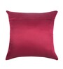 Maroon Floral Polyester 16 x 16 Inches Cushion Covers (Set of 5)