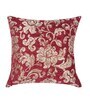 Maroon Floral Polyester 16 x 16 Inches Cushion Covers (Set of 5)