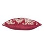 Maroon Floral Polyester 16 x 16 Inches Cushion Covers (Set of 5)
