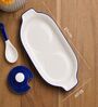 Blue Floral Print Ceramic Barni Set 250ML Kitchen Storage Jars with Tray & Spoon