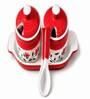 Red Floral Print Ceramic Barni Set 250ML Kitchen Storage Jars with Tray & Spoon