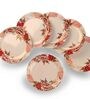 Floral Print 7 Inch White Melamine (Set of 6) Quarter Plate,
