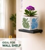 Floral Print Square Ceramic Planter Pot