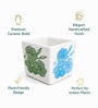 Floral Print Square Ceramic Planter Pot