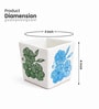 Floral Print Square Ceramic Planter Pot