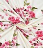 Pink Floral 144 TC Cotton King Size  King Size Bedsheet With 2 Pillow Cover