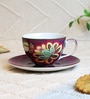 Summer Haze  200ml Purple ceramic (Set of 2) Tea Cup & Saucer Set