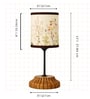 Floral Printed Fabric Shade Table Lamp with Designer Wooden Base