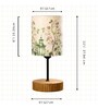 Floral Printed Fabric Shade Table Lamp with Wooden Base