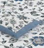 Blue Floral 144 TC Cotton King Size  King Size Bedsheet With 2 Pillow Cover
