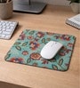Floral Printed with Green Background Rectangle Mousepad