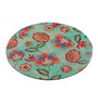 Floral Printed With Green Background Round Mousepad