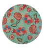 Floral Printed With Green Background Round Mousepad