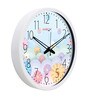 White Plastic Floral Modern Wall Clock
