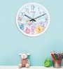 White Plastic Floral Modern Wall Clock