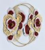 Floral Red & Gold Iron Wall Art