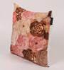 Pink Floral Satin 16 x 16 Inch Cushion Cover