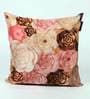 Pink Floral Satin 16 x 16 Inch Cushion Cover