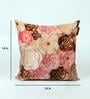 Pink Floral Satin 16 x 16 Inch Cushion Cover